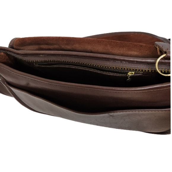 VINTAGE COACH D2J-9951 BROWN LEATHER NYC SADDLE BAG - Picture 10 of 12